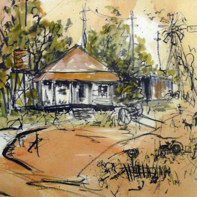 Lynne Mak – contemporary artist. Ink drawings - Australian outback landscape painting.