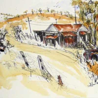 Lynne Mak – contemporary artist. Ink drawings - Australian outback landscape painting.