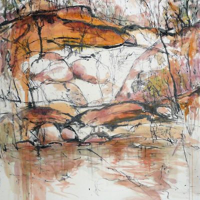 Lynne Mak – contemporary artist. Ink drawings - Australian outback landscape painting.