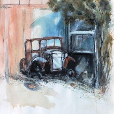 Lynne Mak – contemporary artist. Ink drawings - Australian outback landscape painting.