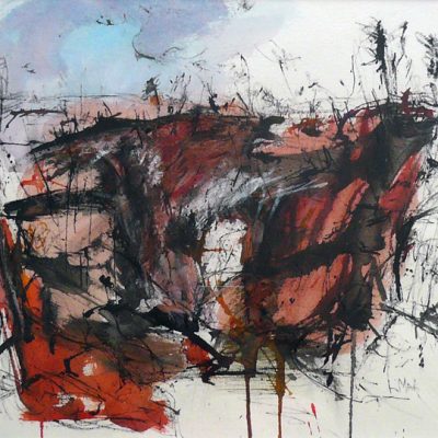 Lynne Mak – contemporary artist. Ink drawings - Australian outback landscape painting.