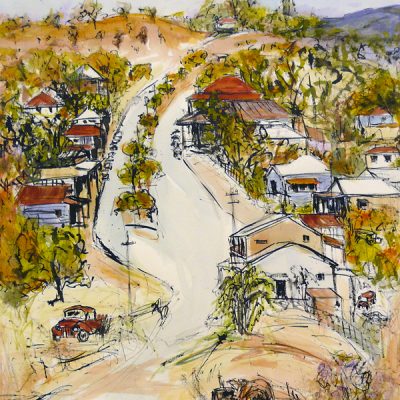 Lynne Mak – contemporary artist. Ink drawings - Australian outback landscape painting.