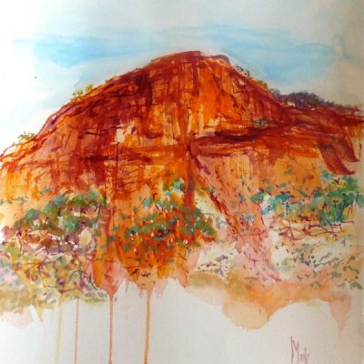 Lynne Mak – contemporary artist. Ink drawings - Australian outback landscape painting.